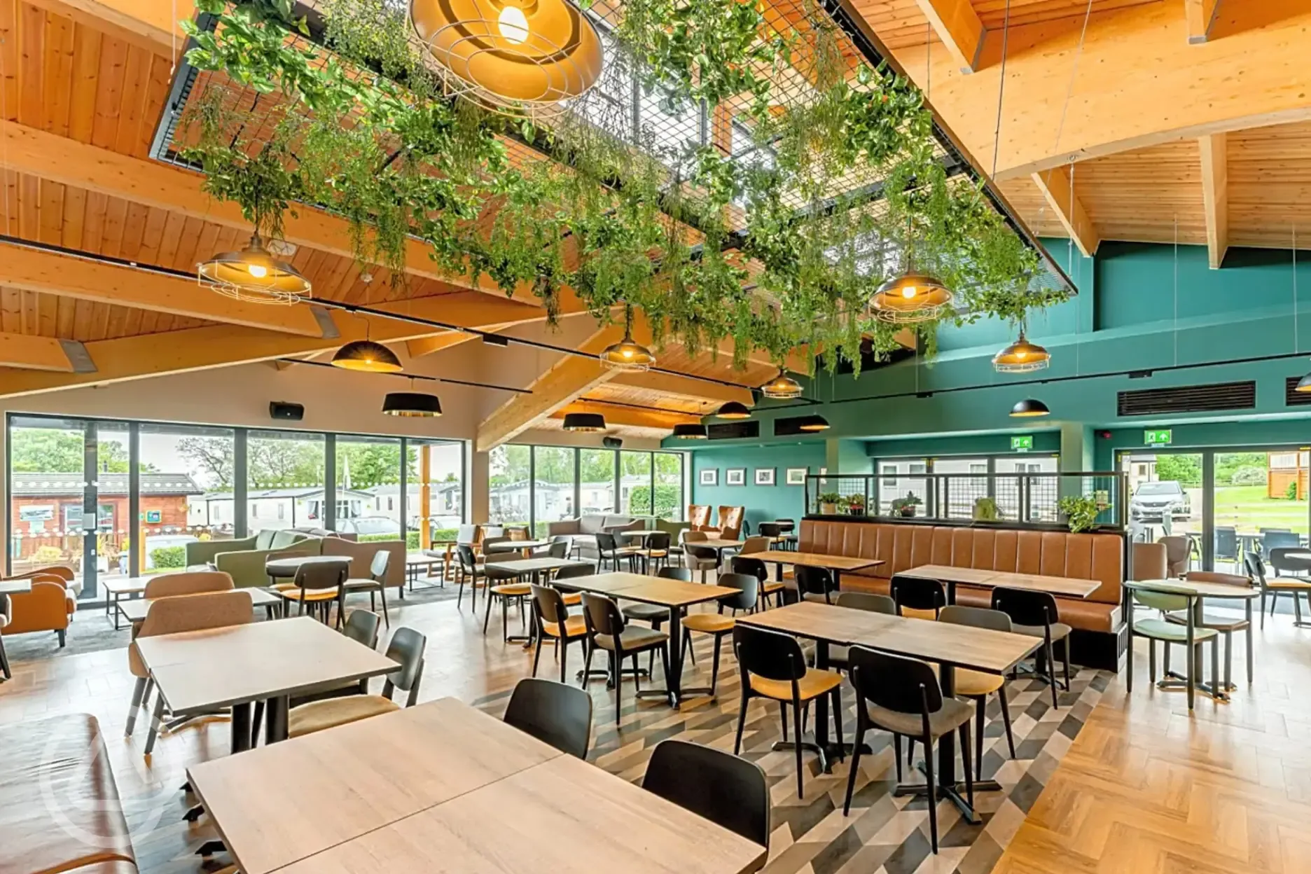 The Drift Inn restaurant interior with dining tables and chairs