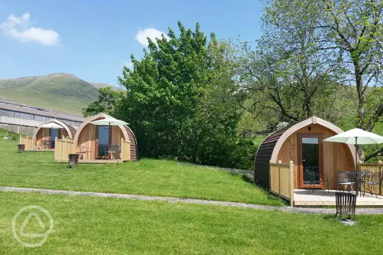 Glamping pods at Howgills Hideaway