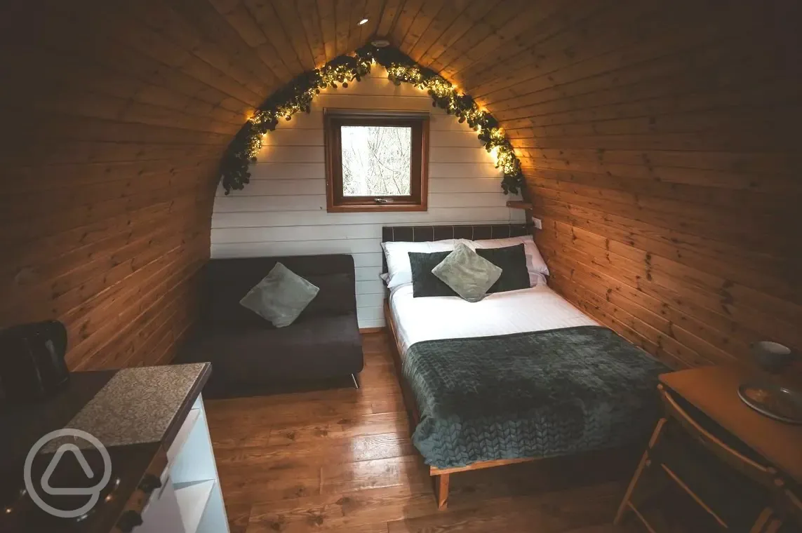 Glamping pod interior