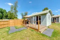 Shepherd's cabins with decking area and outdoor seating Shepherd's cabins with decking area and outdoor seating