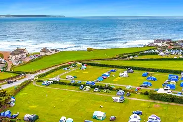 Aerial of Ruda Holiday Park and Croyde Bay (100m away)