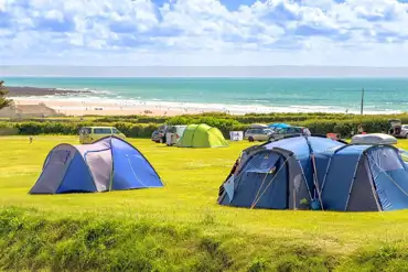 Grass pitches with sea views
