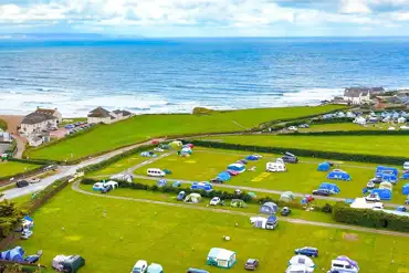 Aerial of Ruda Holiday Park and Croyde Bay (100m away)