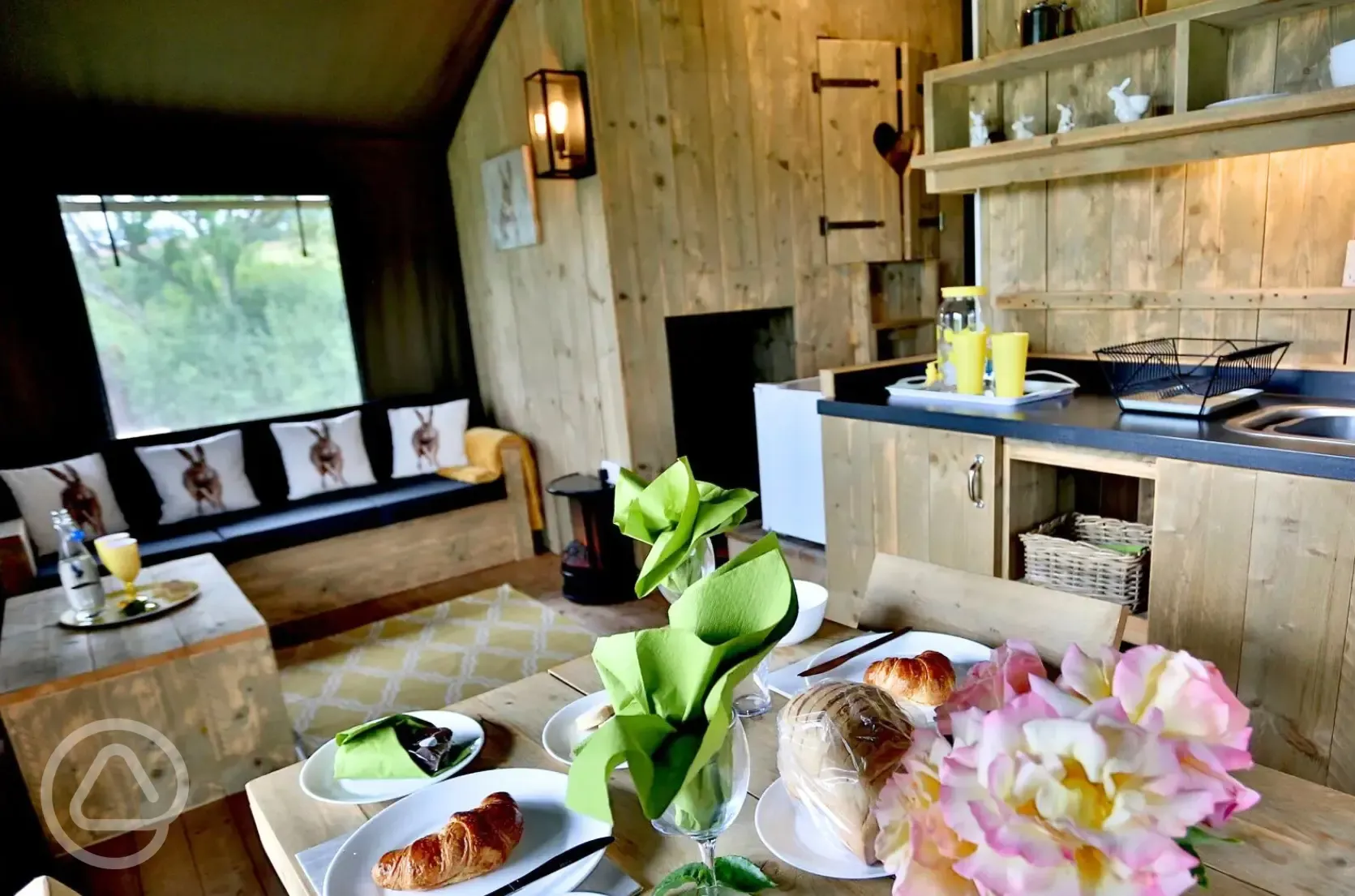 Safari tent interior