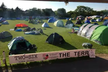 Tents at Peel FC TT Campsite Isle of Man