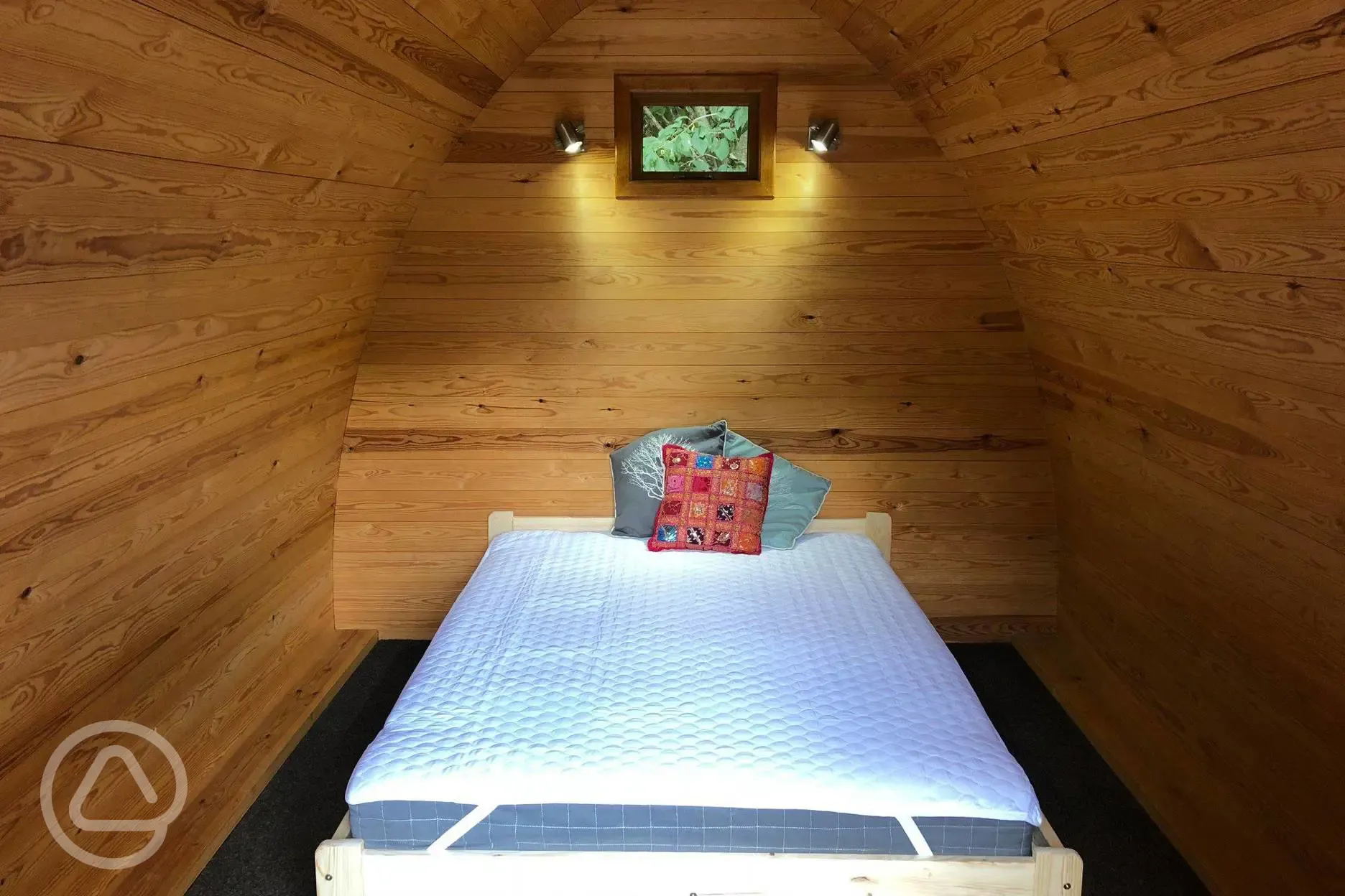 Camping pod interior at New Farm Holidays