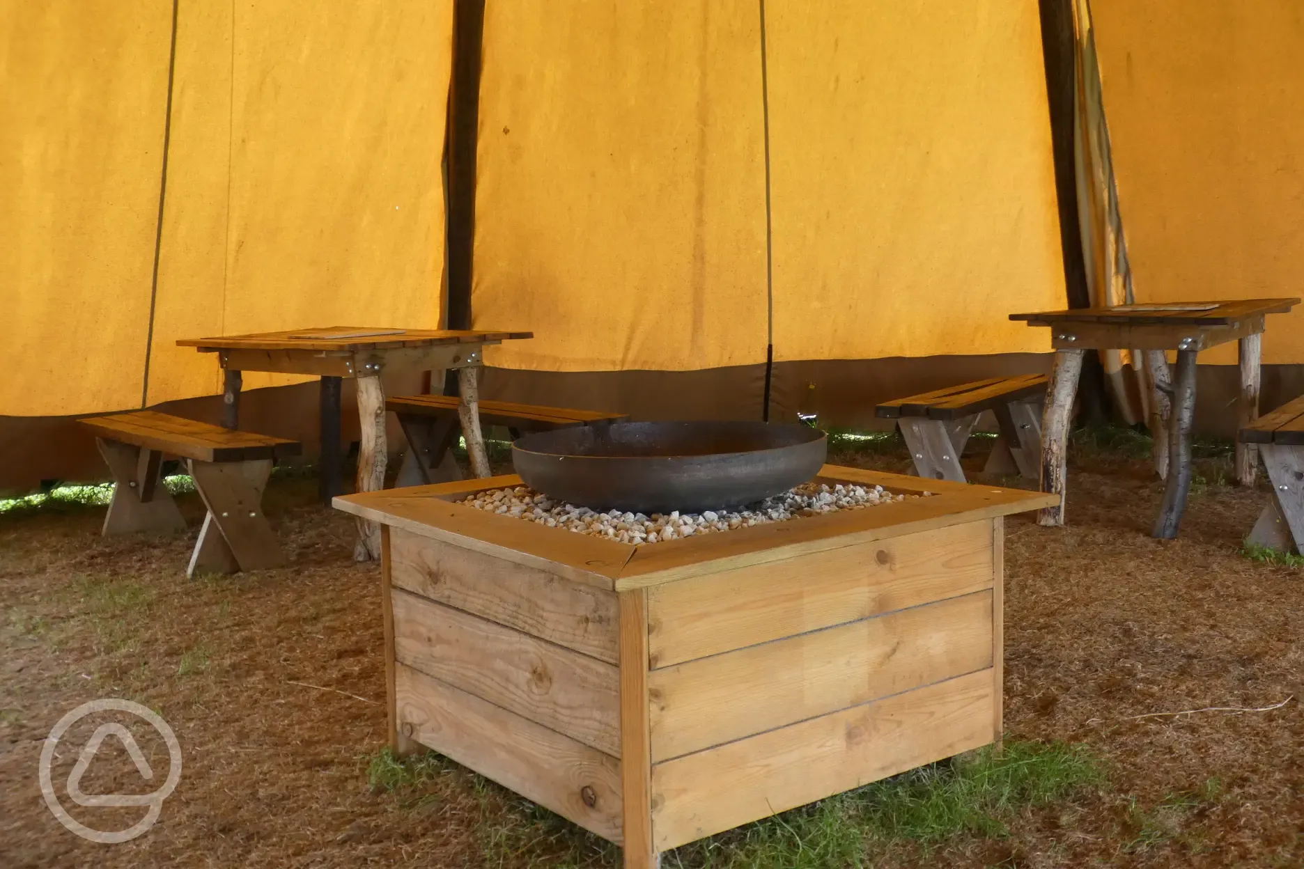 Communal tipi interior