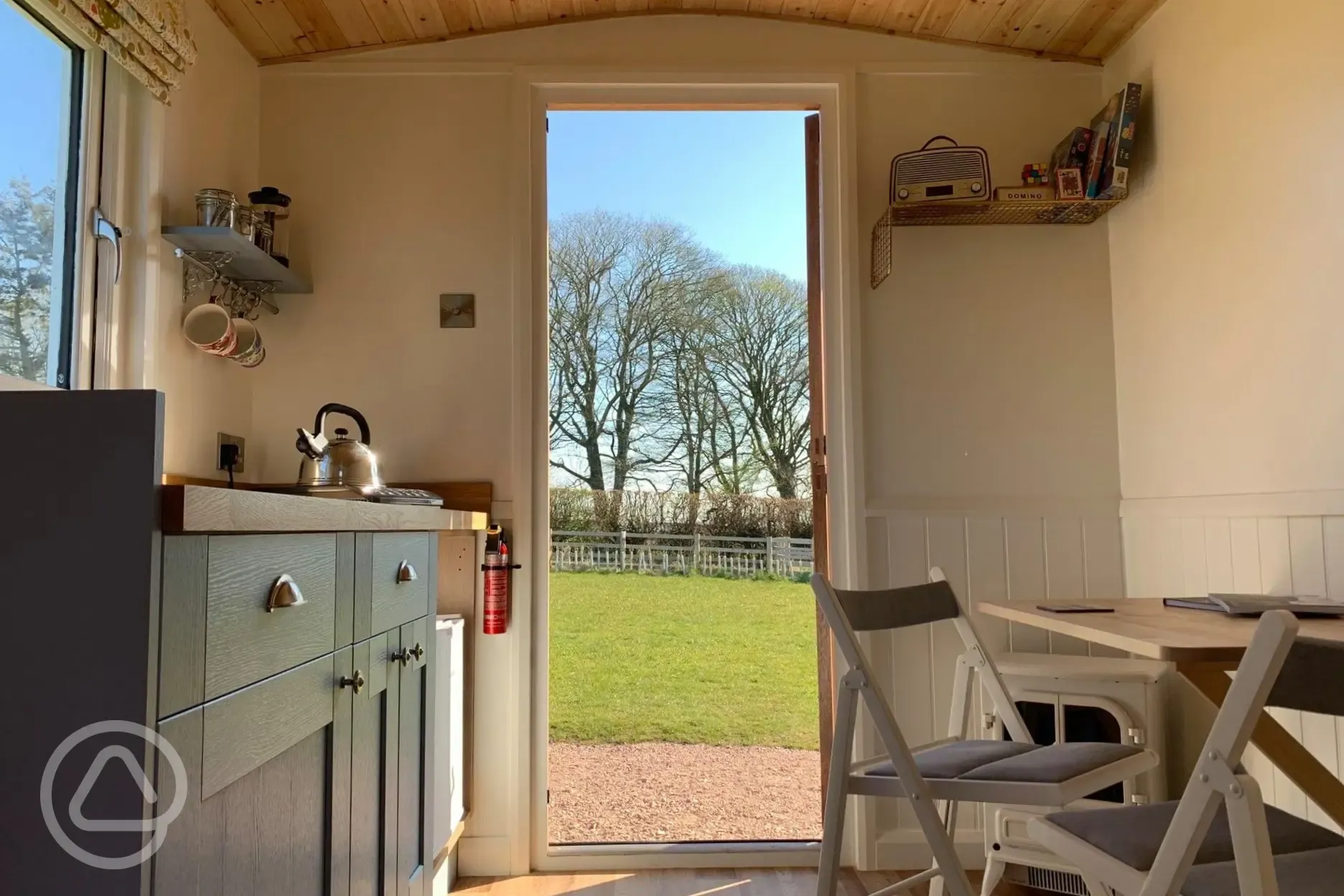 Shepherd's hut interior