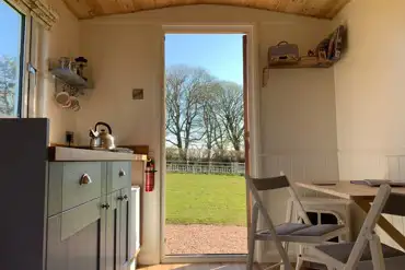 Shepherd's hut interior