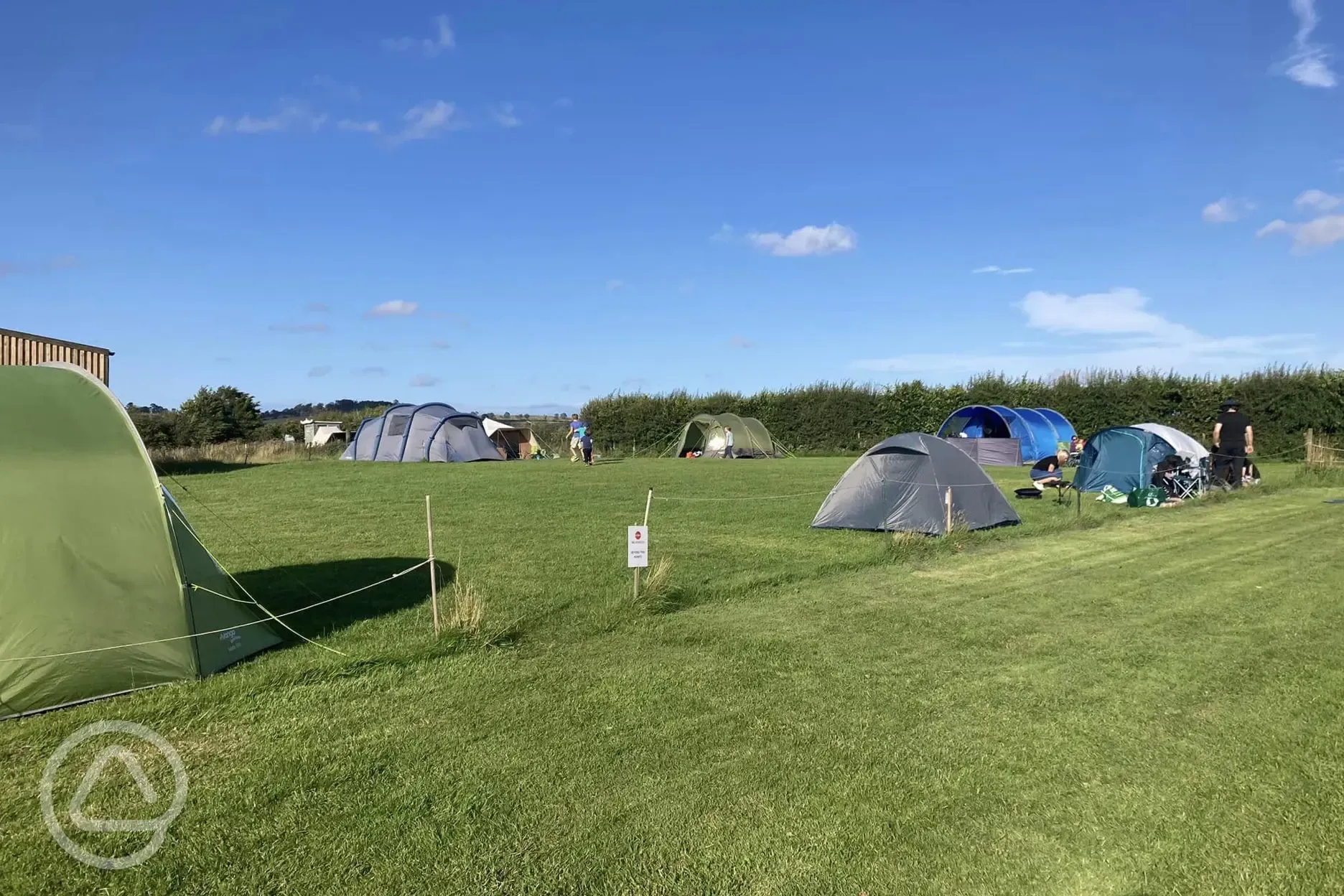 Non electric grass tent pitches 