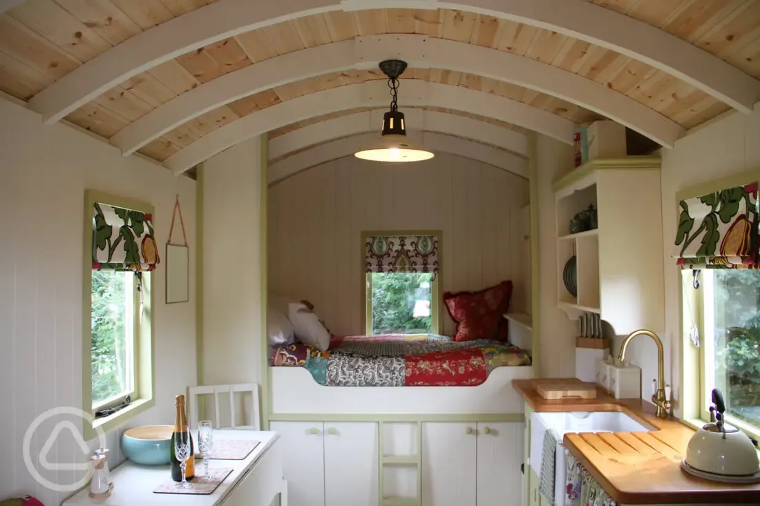 Willow shepherd's hut interior