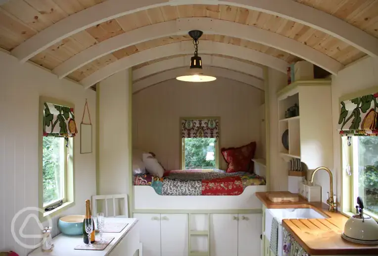 Willow shepherd's hut interior