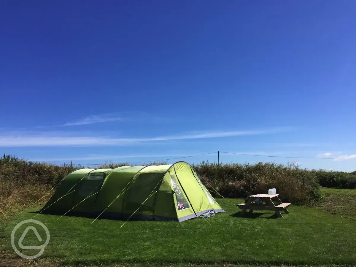 Tent in sunshine on the Pembrokeshire Coast