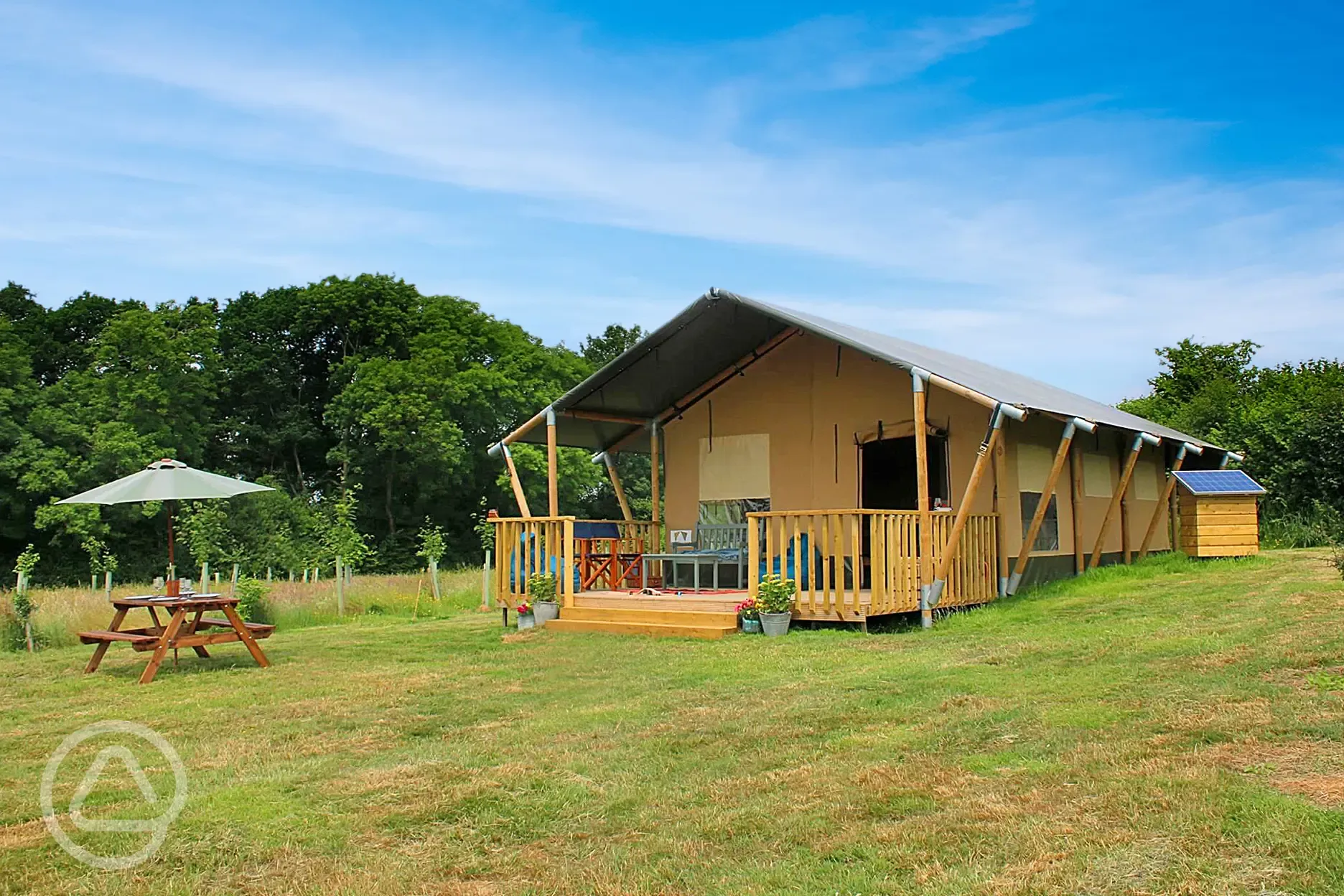 Exterior of safari tent