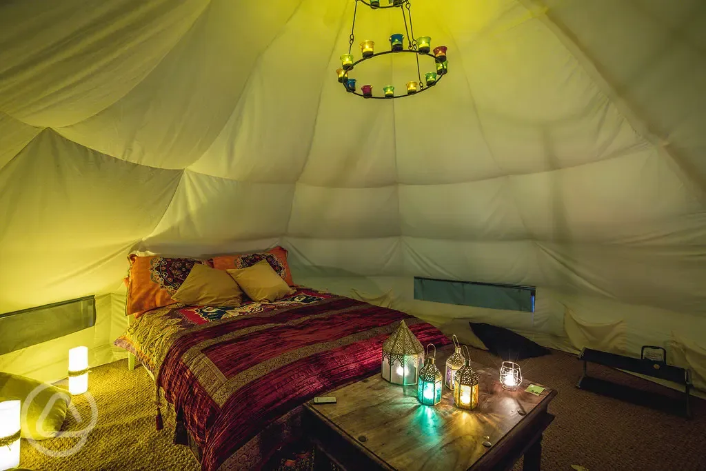 Stylish bell tent interior The Paddock