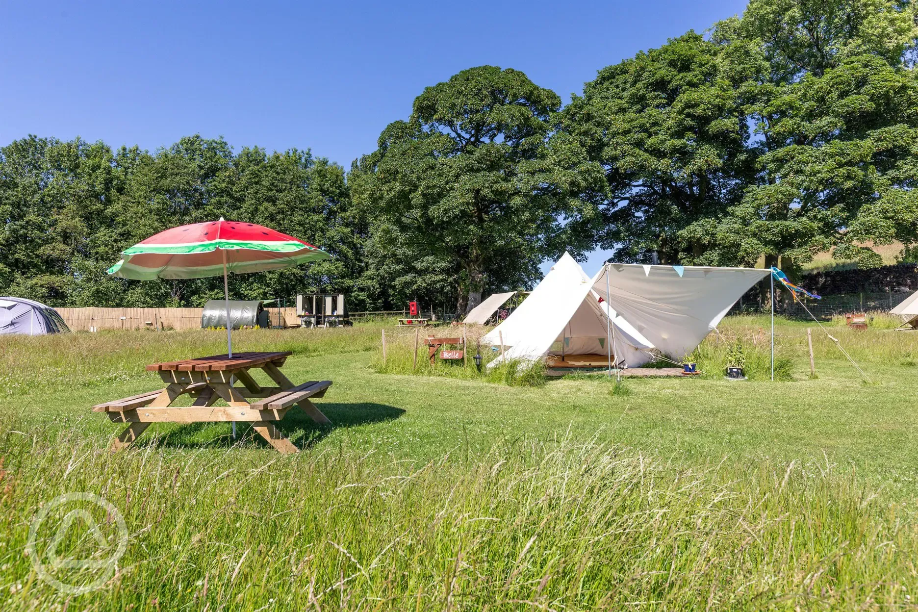 Bell tent in a field 