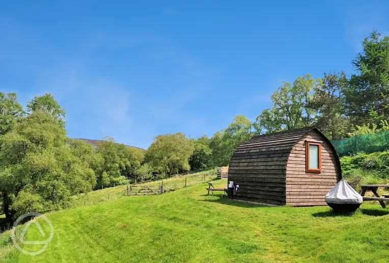 Camping pods at Howe of Torbeg