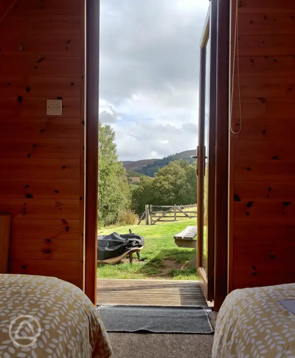 View from camping pods