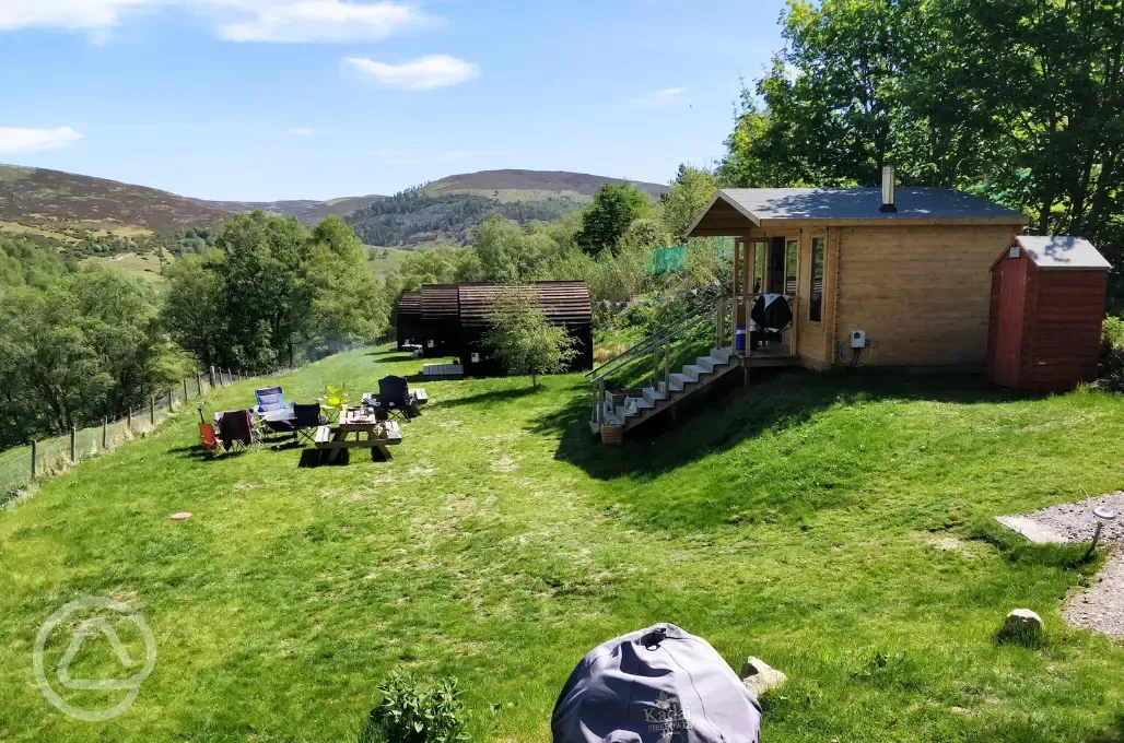 Camping pods and communal area