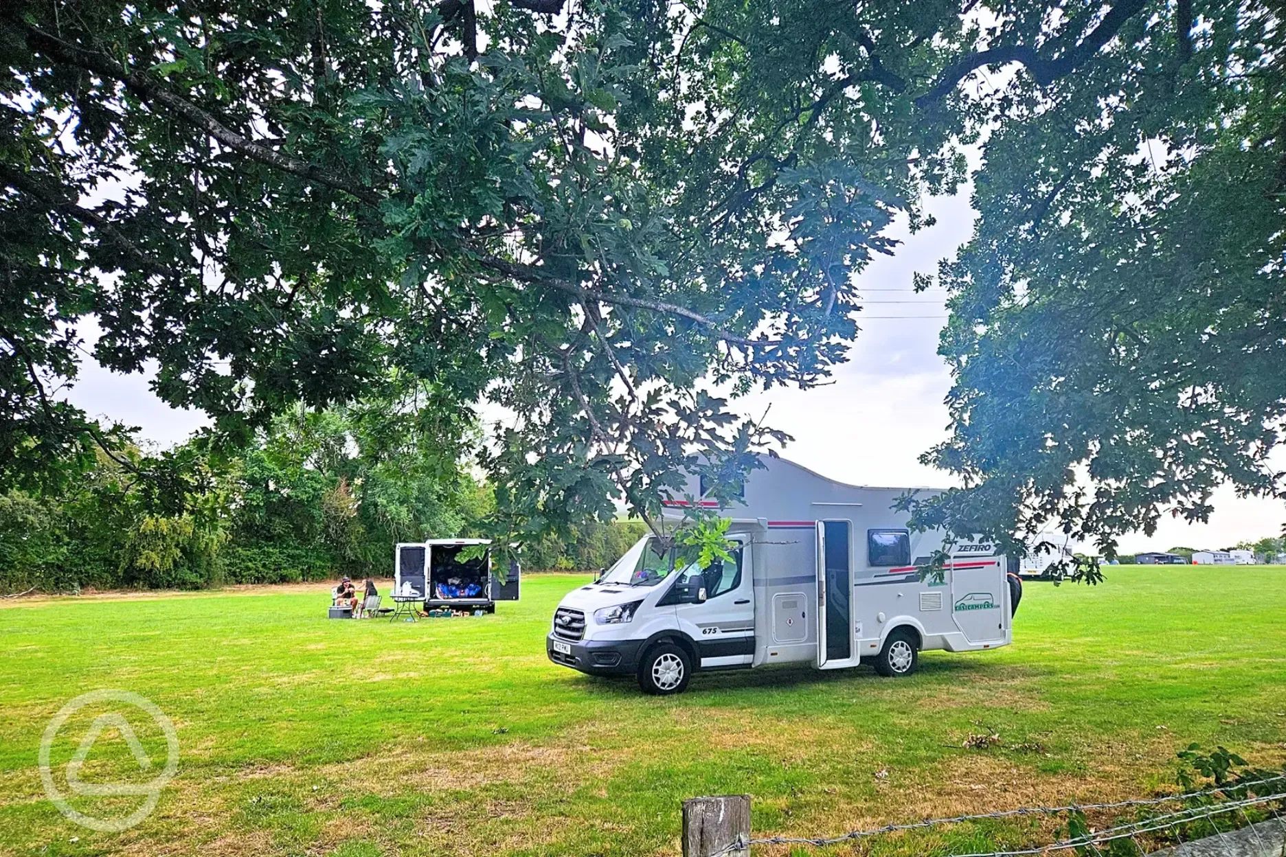 Motorhome on a Rabbit non electric grass pitch