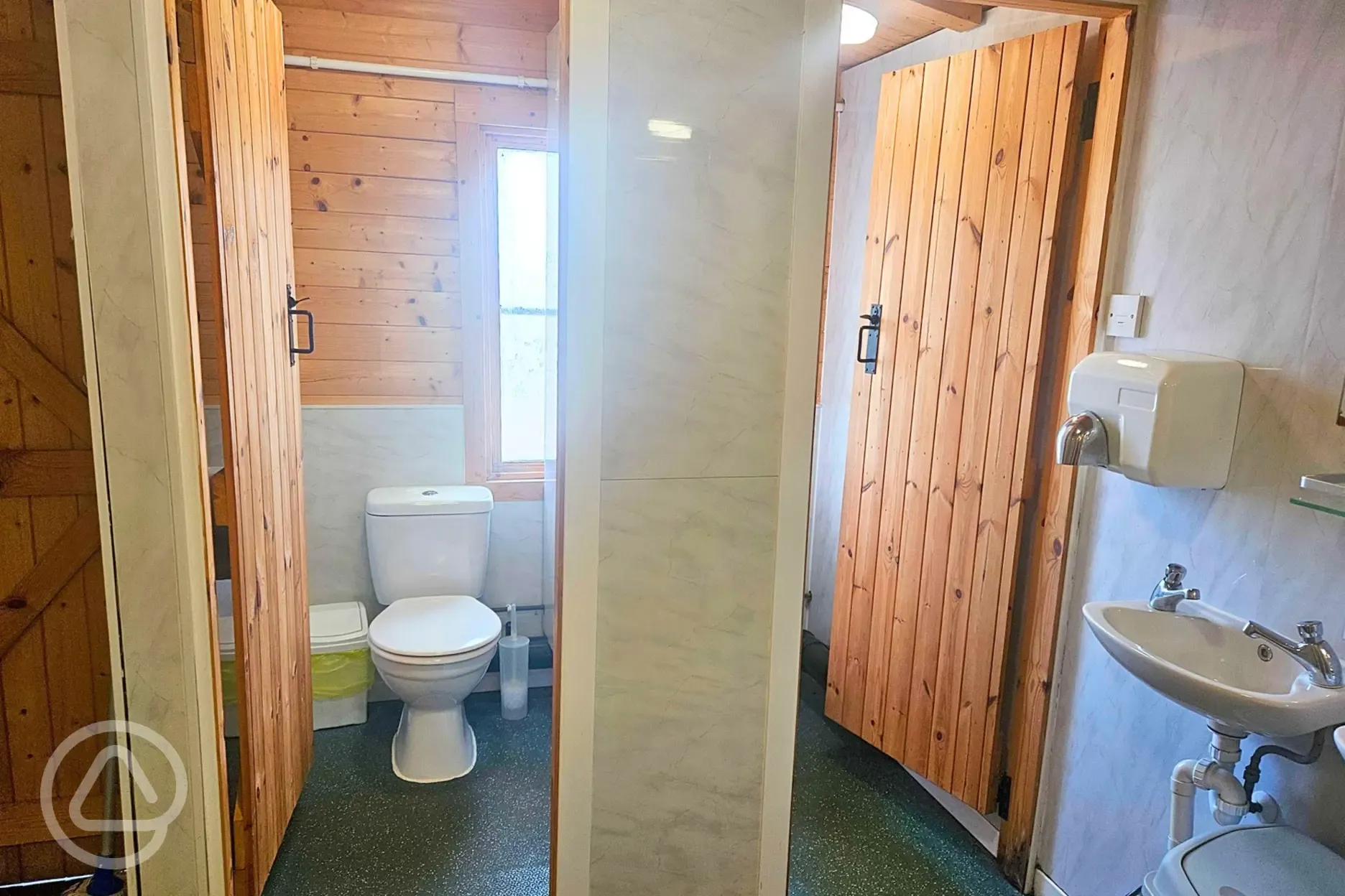 Women's toilets with hand basins and hand dryers