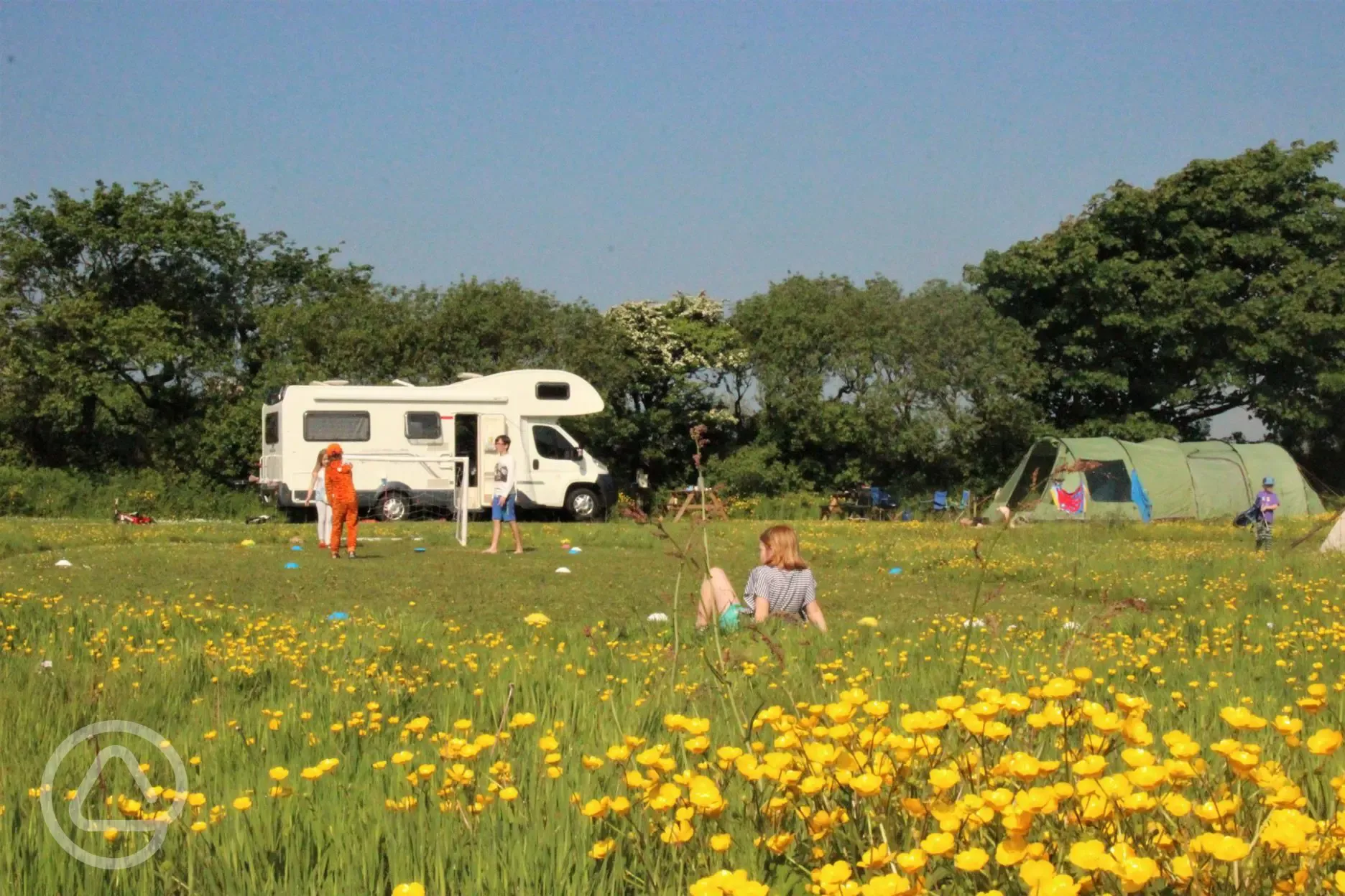 Campervans welcome on the campsite Stackpole Under the Stars