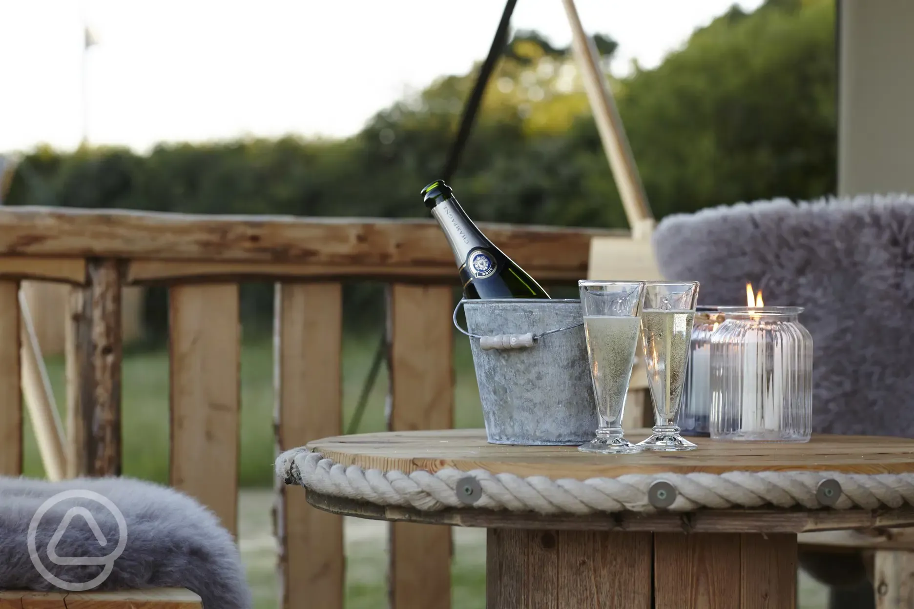 Bubbles and Blankets out in the fresh countryside air.