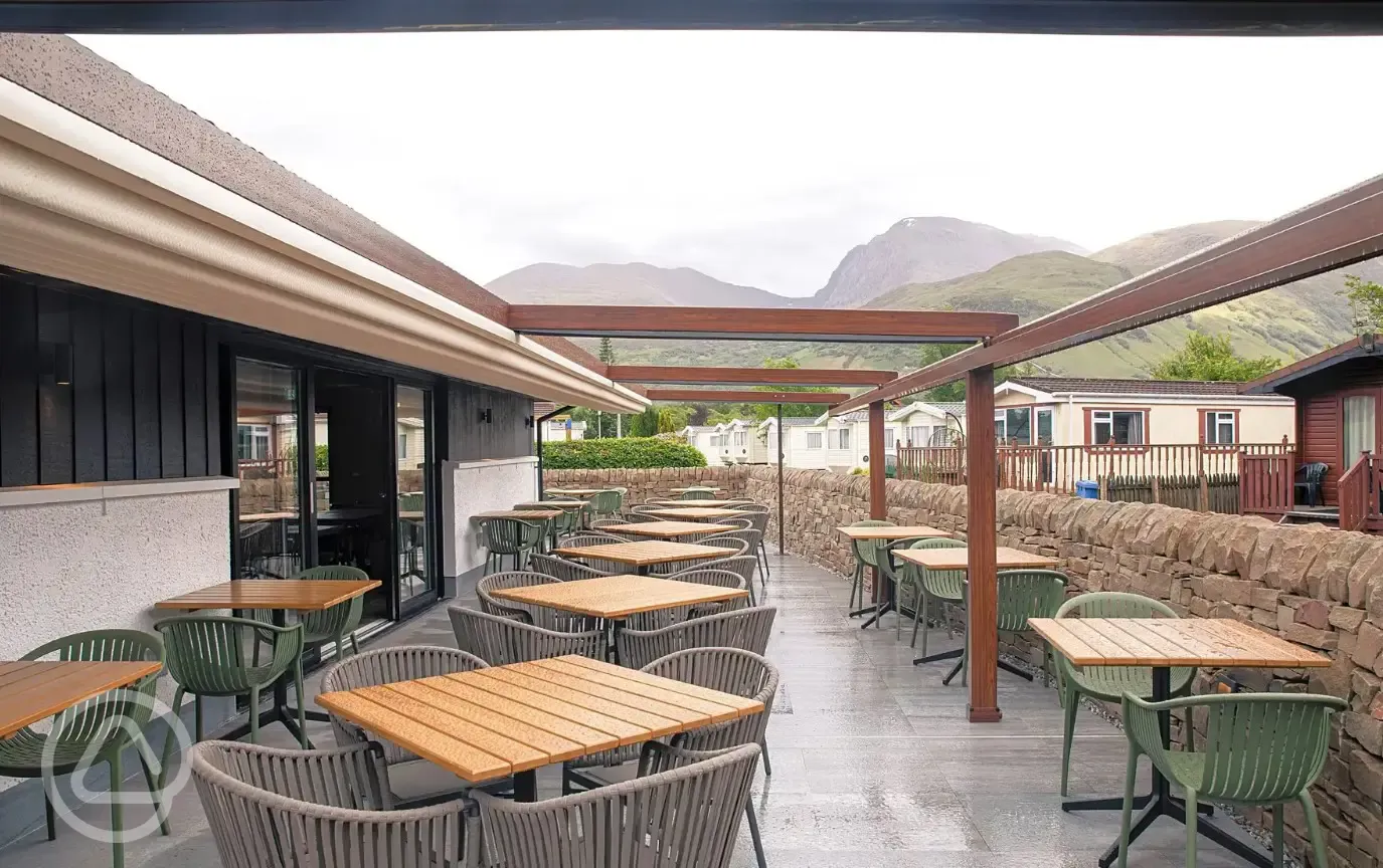 Outside seating area at Campbell's Café and Takeaway