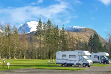 Electric hardstanding pitches at Ben Nevis Holiday Park