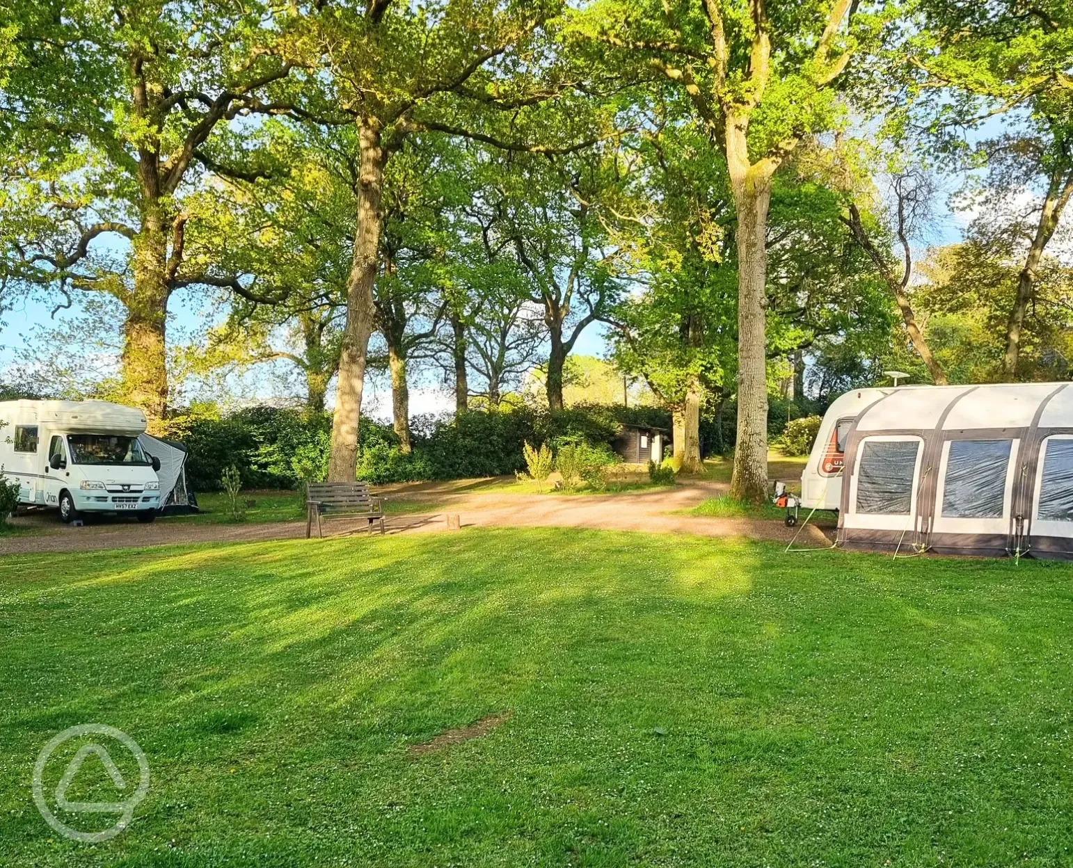 Electric hardstanding pitches with awning space