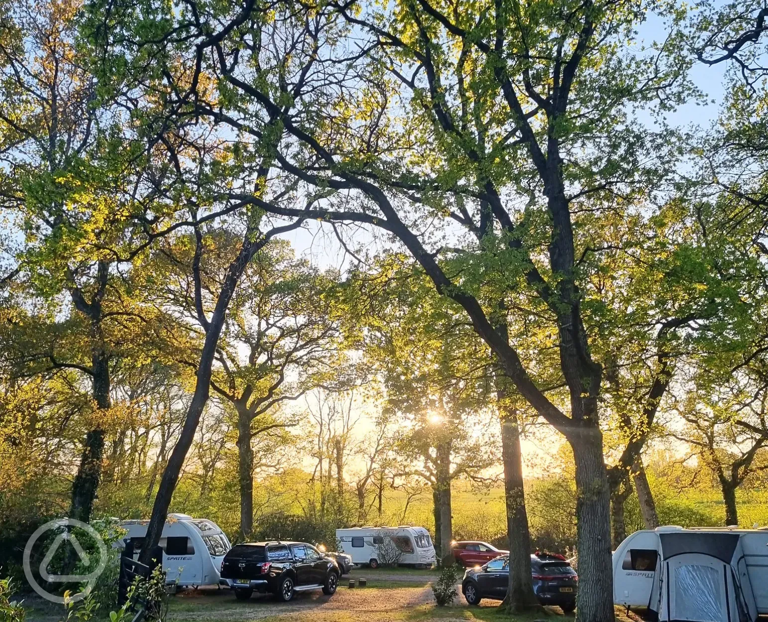 Electric hardstanding pitches with awning space and car parking