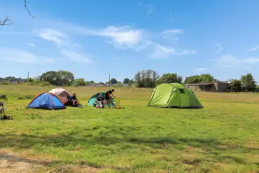 Grass tent pitches