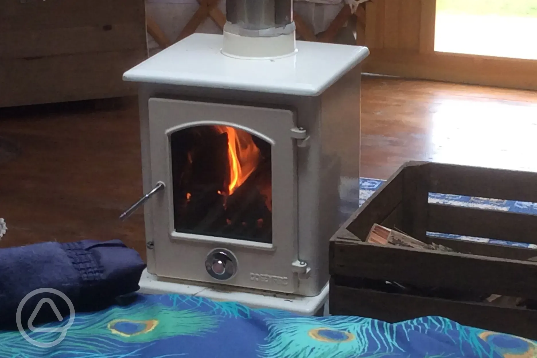 Wood burning stove or fire in all glamping pitches.
