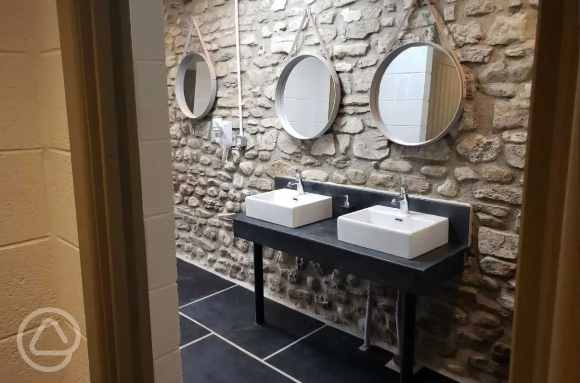 Hand basins in the toilets