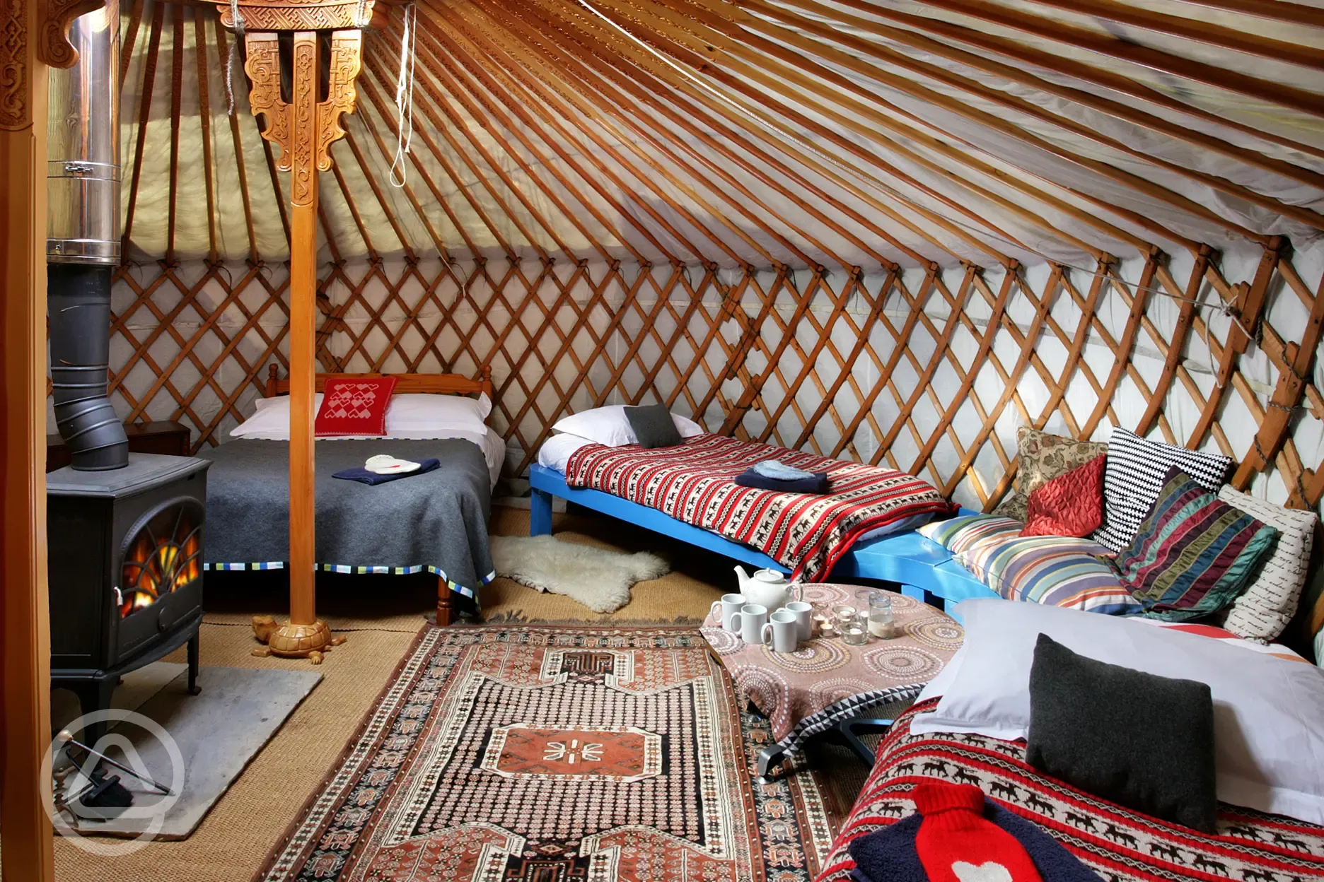 Large yurt interior
