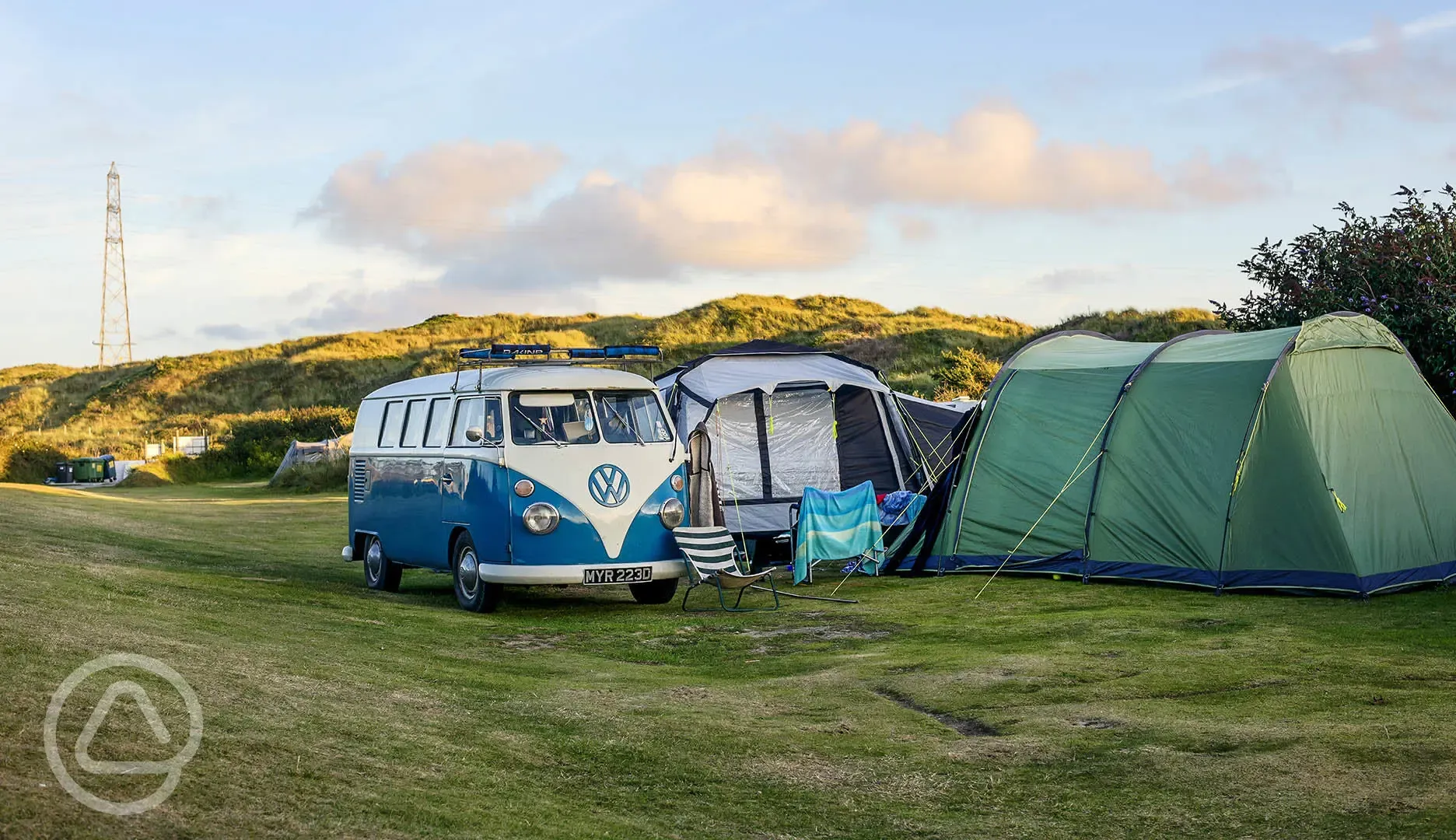 Campervan at Sandy Acres Campsite