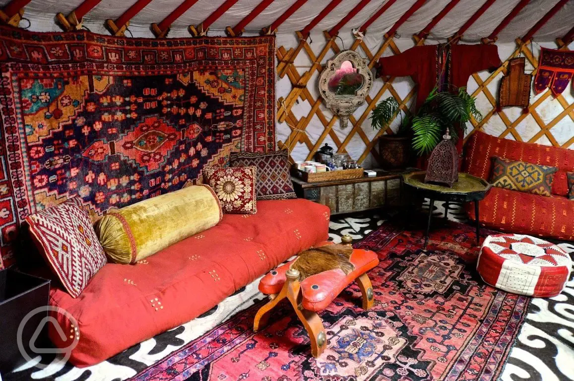 Forest Yurts lavish interior