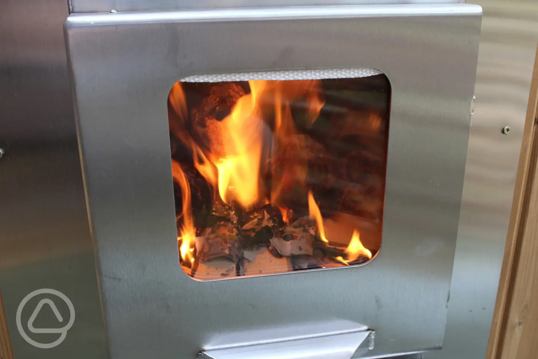 Glamping pod- woodburning stove