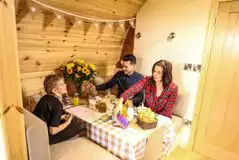 Ensuite glamping pod dining area