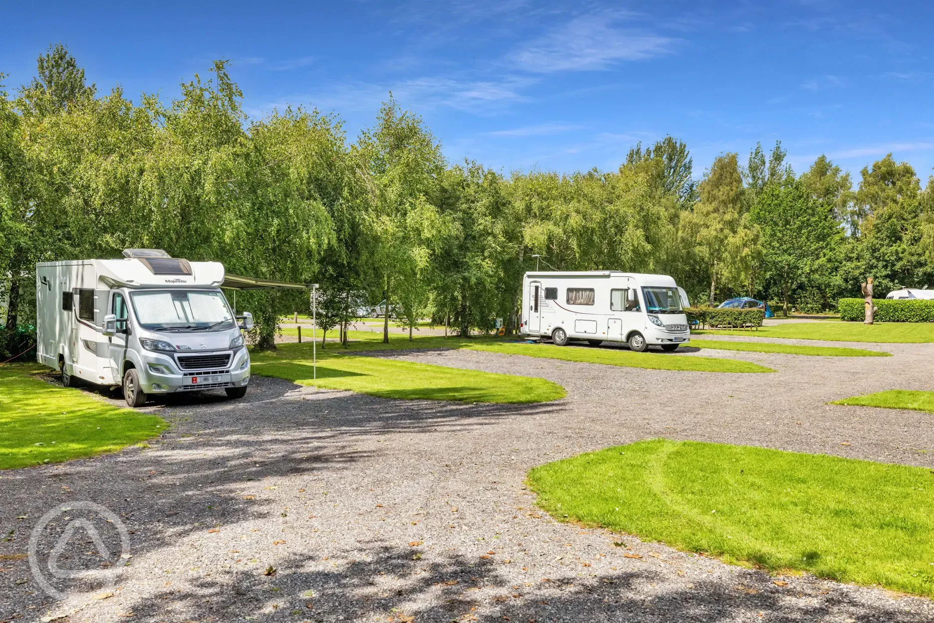 Electric hardstanding pitches (8m) with 16 amp hook up and awning space Electric hardstanding pitches (8m) with 16 amp hook up and awning space