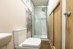 Studio pod cabin ensuite with rainfall shower and heated towel rail Studio pod cabin ensuite with rainfall shower and heated towel rail