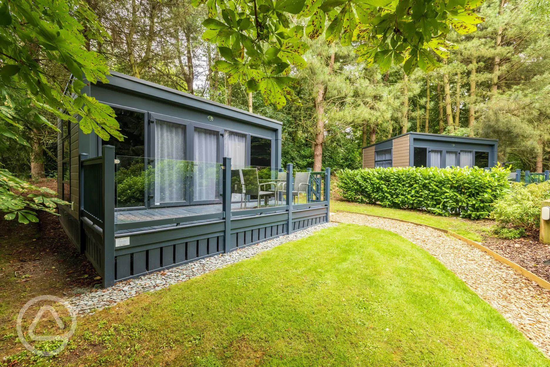 Studio pod ensuite cabin with private decking and outdoor seating Studio pod ensuite cabin with private decking and outdoor seating