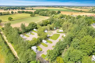 Aerial view of Nurseries Caravan Park and rural scenery