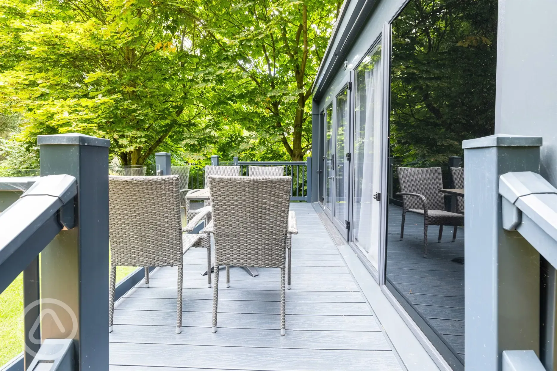 Studio pod ensuite cabin with private decking and outdoor seating Studio pod ensuite cabin with private decking and outdoor seating