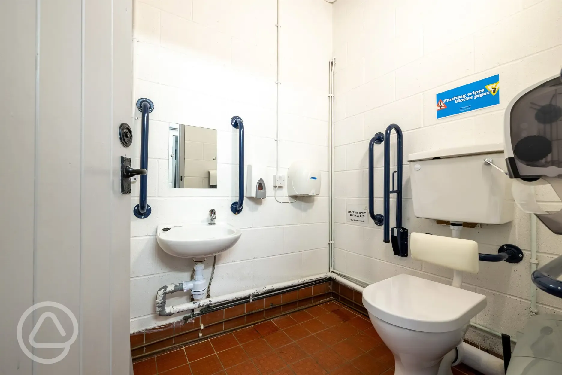 Accessible facilities with grab rails Accessible facilities with grab rails