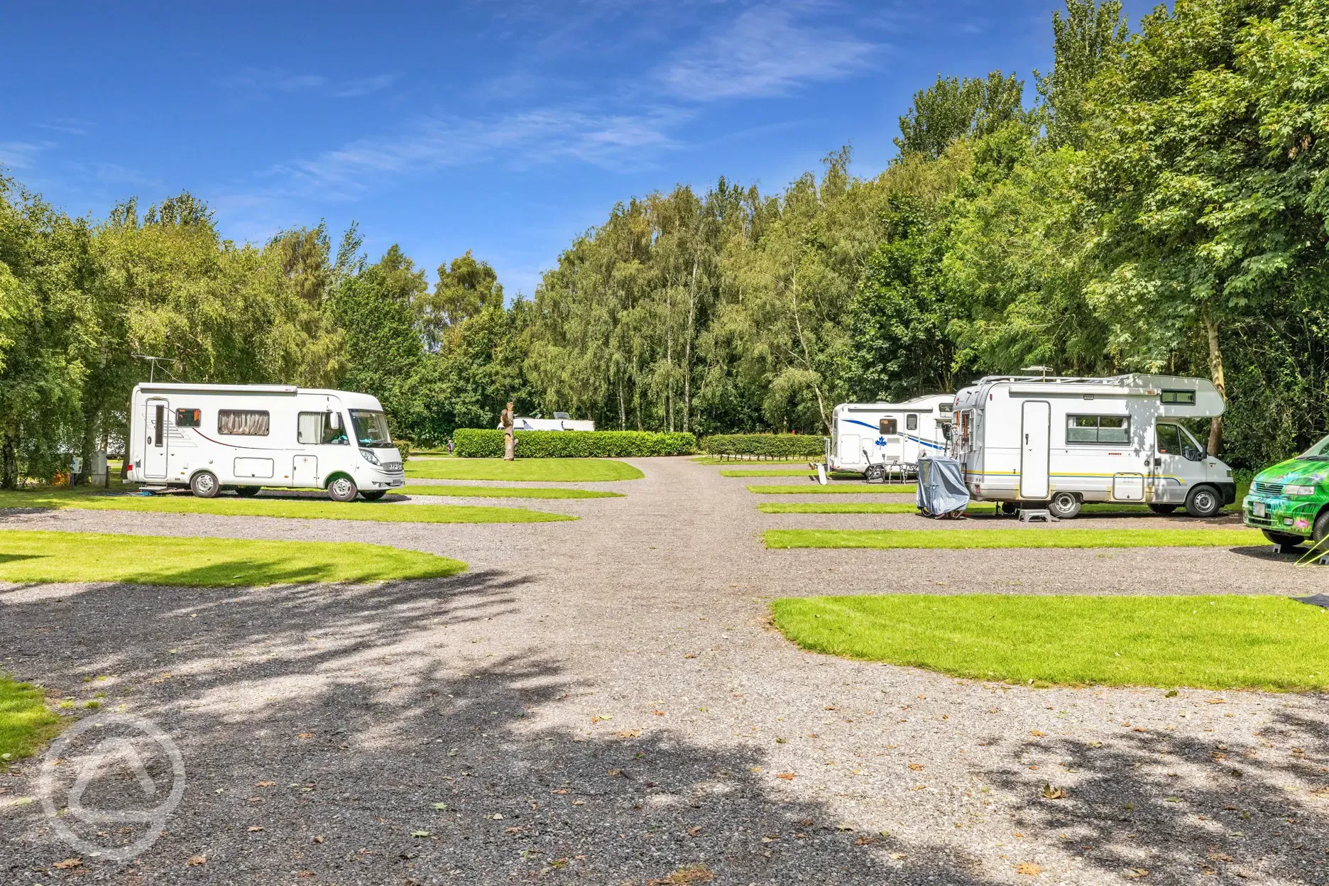 Electric hardstanding pitches (8m) with 16 amp hook up Electric hardstanding pitches (8m) with 16 amp hook up