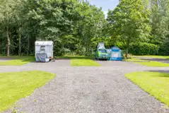 Electric hardstanding super pitches with an area for one parked car Electric hardstanding super pitches with an area for one parked car