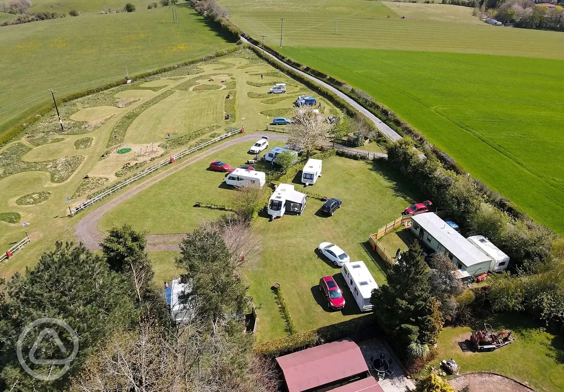 Aerial view of the campsite