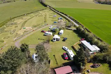 Aerial view of the campsite