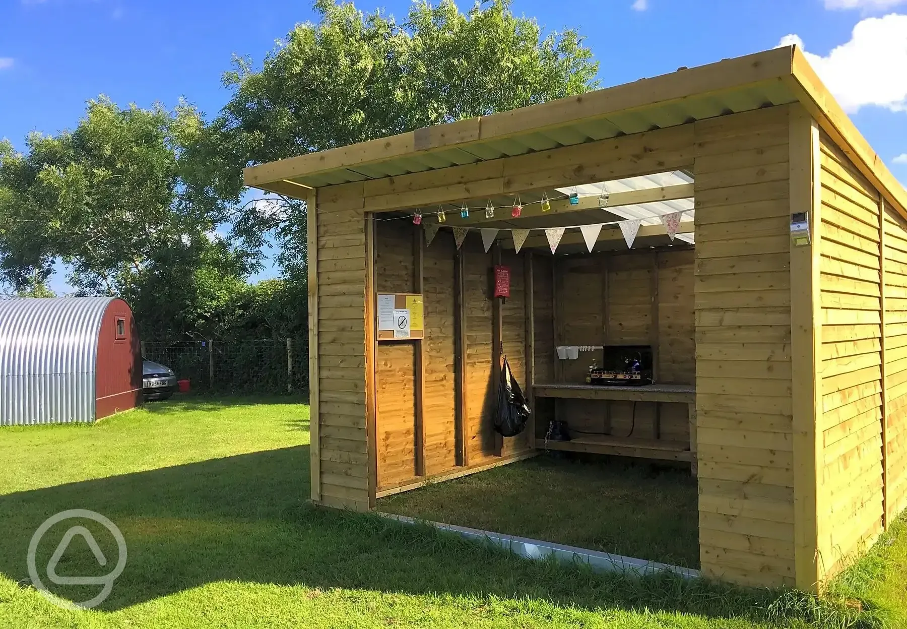 Camping pods kitchen area